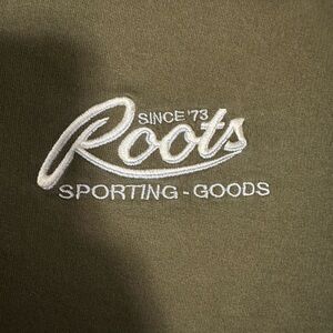 1990s - vintage Roots Quarter Zip sweat olive Green (Roots Sporting-Goods)